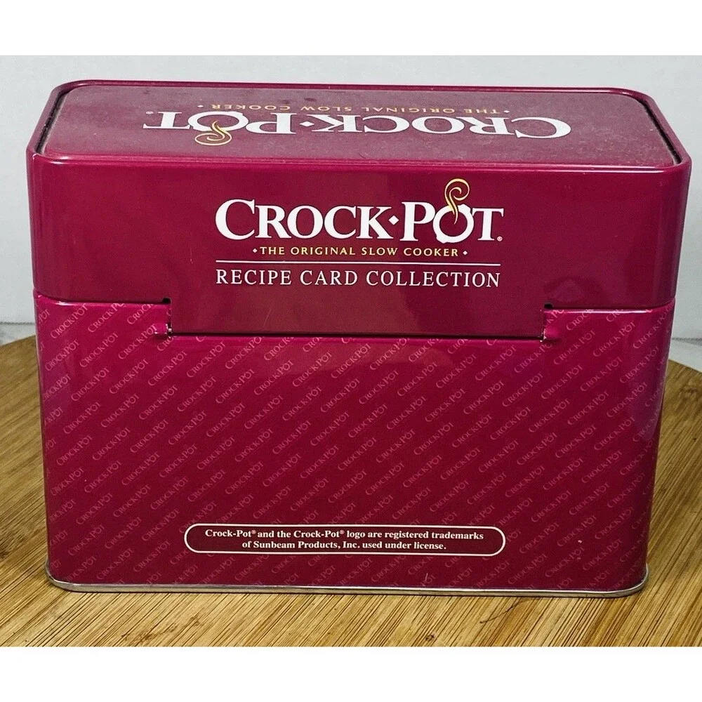 Crock Pot Recipe Card Collection Tin Keepsake Box 76 Recipes Cards & 24 Blank